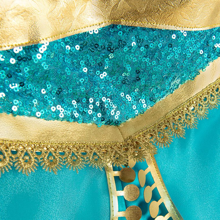 Smiki, Jasmine Aladdin, costum pentru copii, turcoaz, 117/128 cm