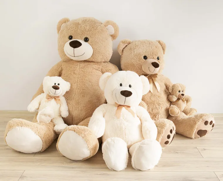 Smiki, Ursulet, jucarie de plus, crem, 38 cm