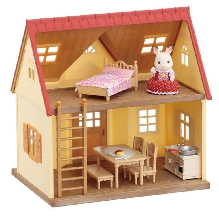 Sylvanian Families, Casa rustica primitoare, set de inceput cu figurina, 5242/5303