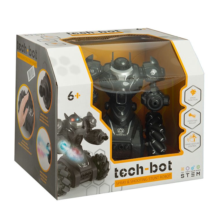 Tech-Bot, robot cu functie de aburi, jucarie cu telecomanda