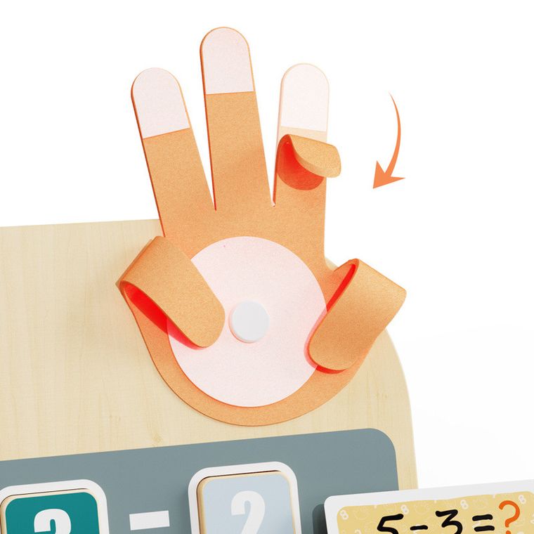 Topbright, Jucarie educationala din lemn Invatarea numararii pe degete, 36 luni