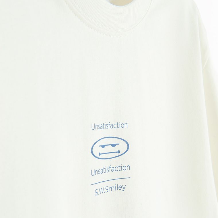 Tricou alb cu croiala relaxed S.W.Smiley NOWEAR