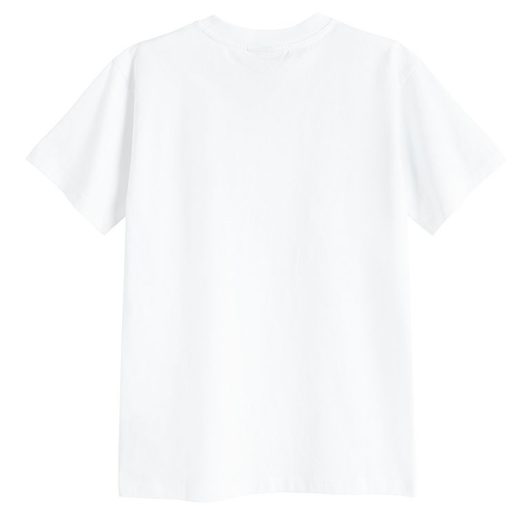 Tricou basic alb cu croiala relaxed NOWEAR