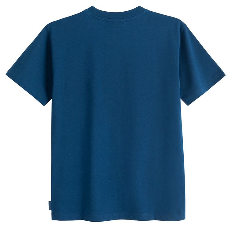 Tricou basic bleumarin cu croiala relaxed NOWEAR