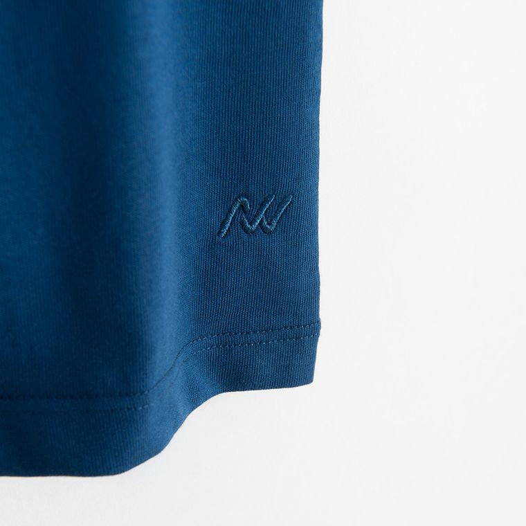 Tricou basic bleumarin din bumbac NOWEAR