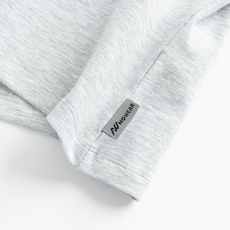 Tricou basic gri cu bumbac pieptanat NOWEAR