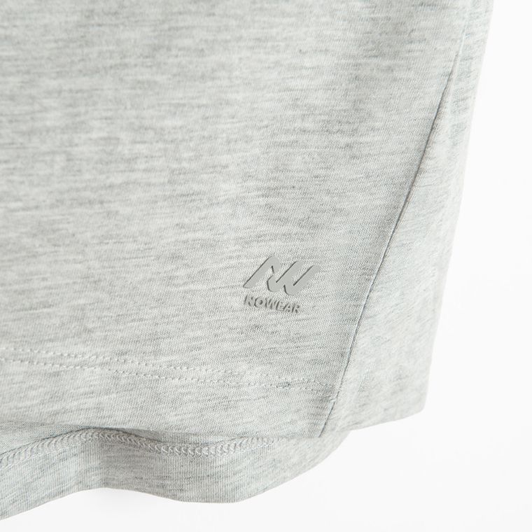 Tricou basic gri din bumbac pieptanat NOWEAR