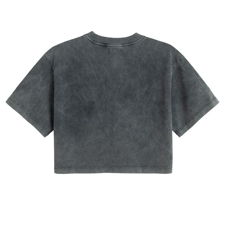 Tricou crop boxy din bumbac pieptanat NOWEAR