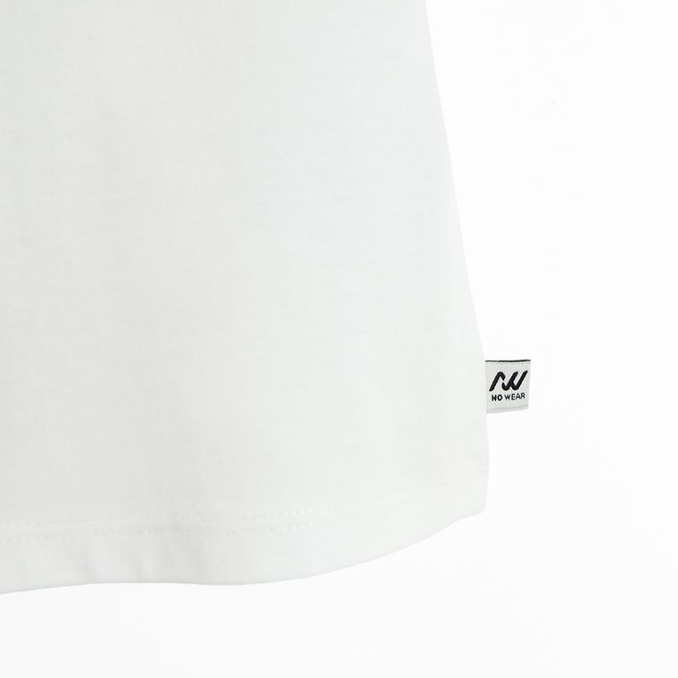 Tricou cropp alb din bumbac pieptanat NOWEAR