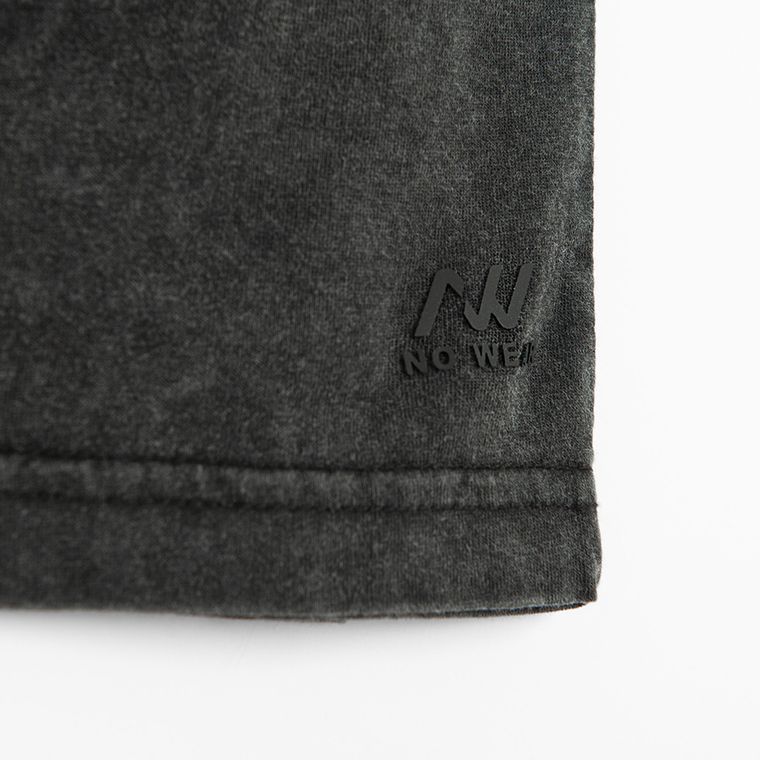 Tricou regular cenusiu-negru NOWEAR