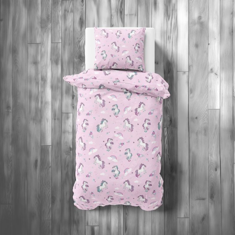 Unicorn, set lenjerie de pat single, 160-200 cm