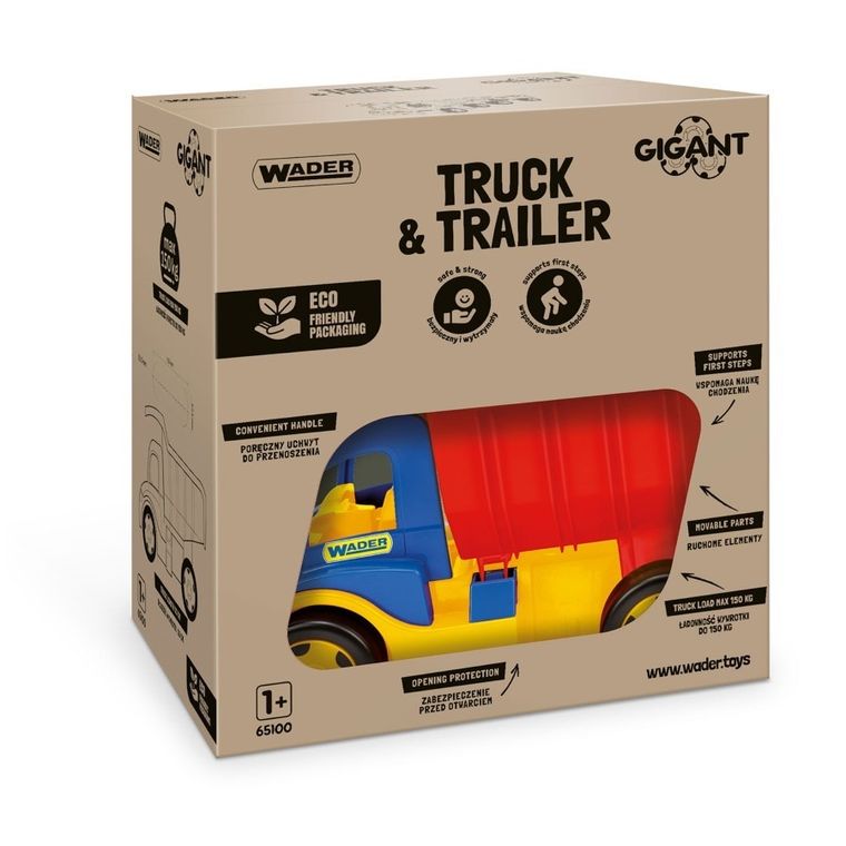 Wader, Gigant Truck, basculanta cu remorca, vehicul, 55 cm