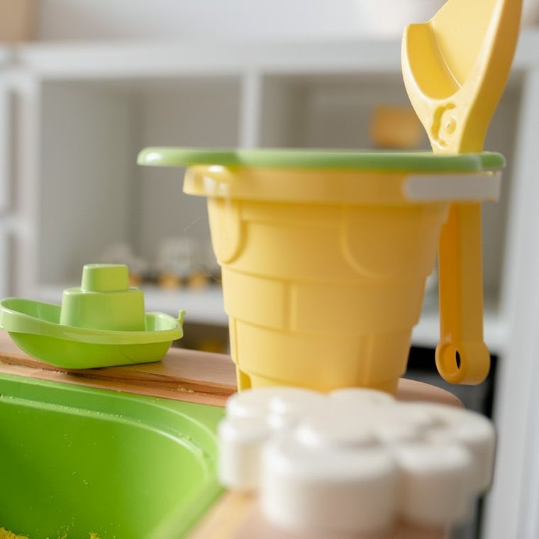 Wader, set de nisip, castel, Dimineata insorita