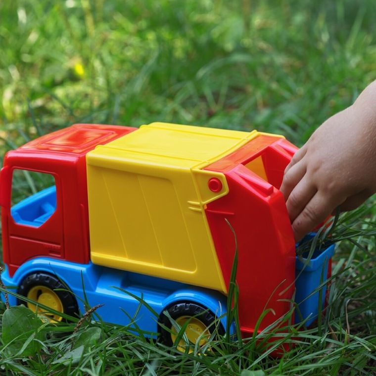 Wader, Tech Truck, Masinuta de gunoi, vehicul, 26 cm