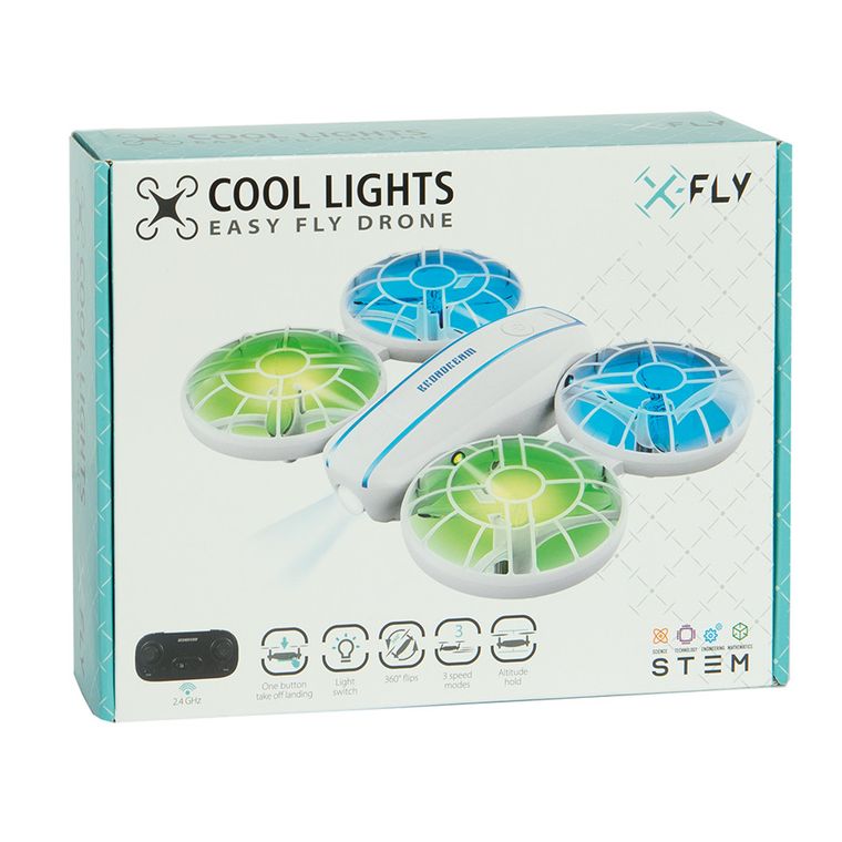 X-Fly, Cool Lights, drona cu telecomanda, alb