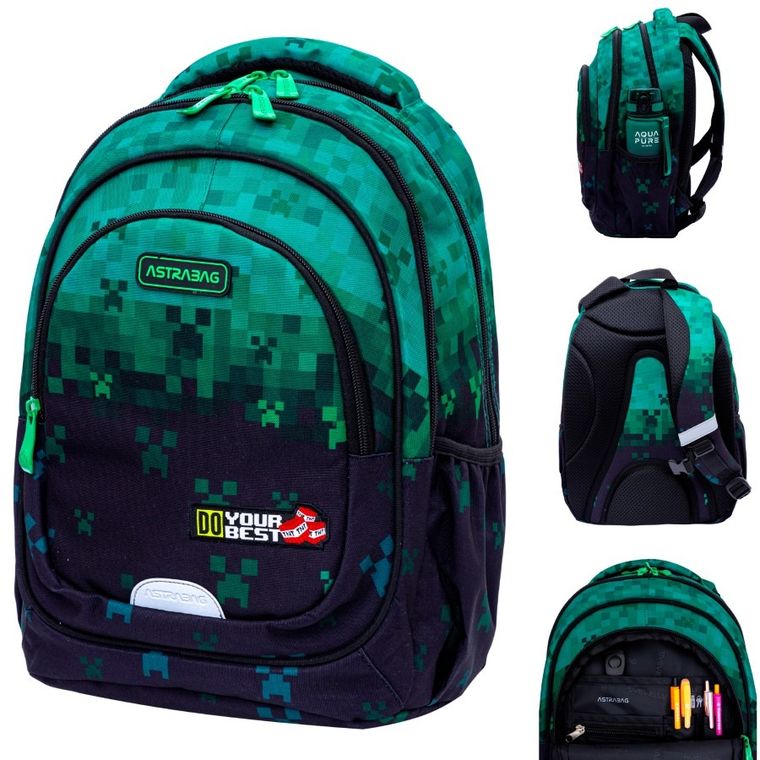 Astrabag, rucsac pentru scoala, cu 3 compartimente, Do Your Best
