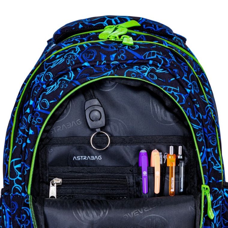 Astrabag, rucsac pentru scoala, cu 3 compartimente, Gaming
