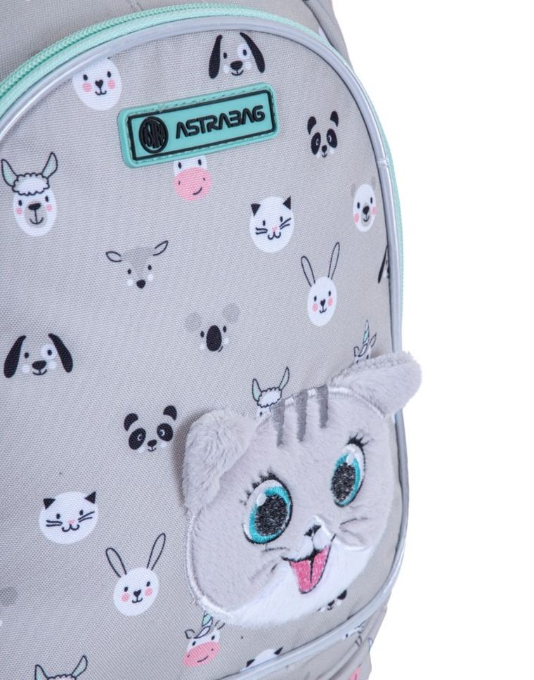 Astrabag, rucsac pentru scoala, cu 3 compartimente, Kitty The Cute