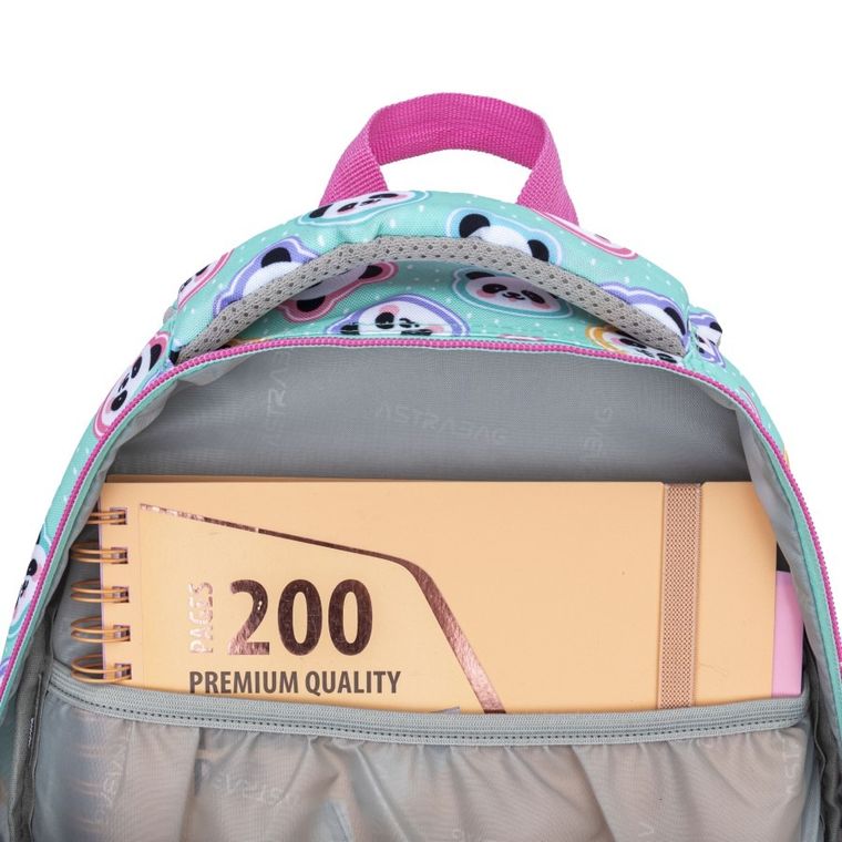 Astrabag, rucsac pentru scoala, cu 3 compartimente, Minty Pandas