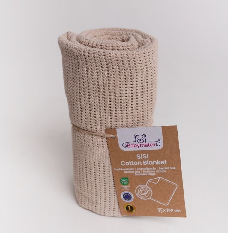 Babymatex, Sisi, patura din bumbac, 75-100 cm, bej