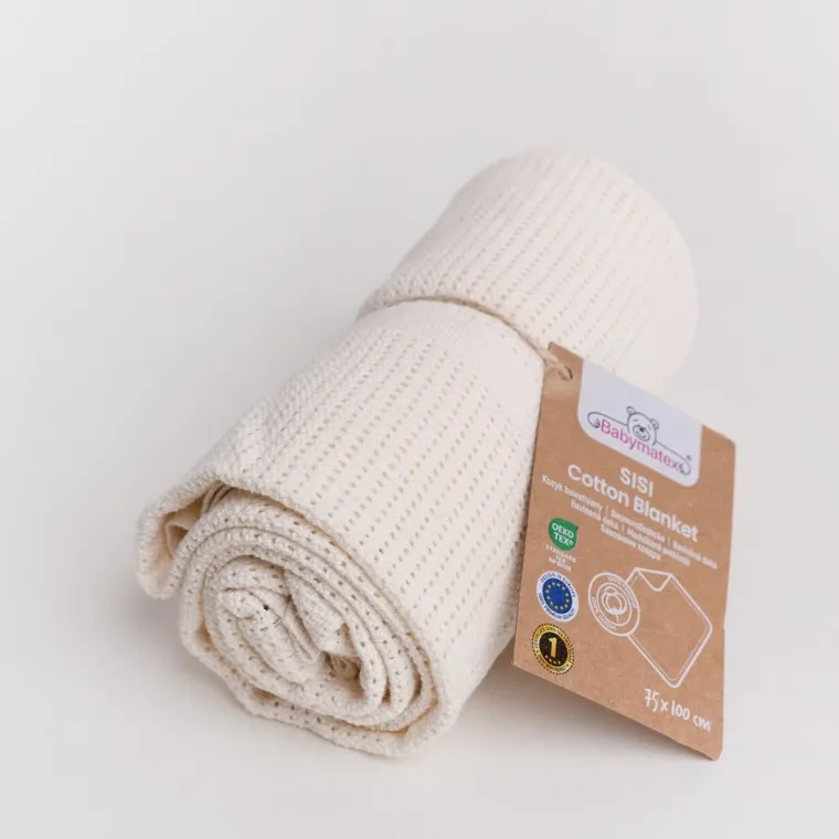 Babymatex, Sisi, patura din bumbac, 75-100 cm, ecru