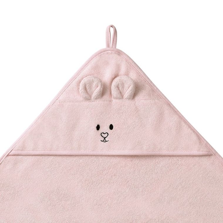 BabyOno, Halat de baie din bambus cu gluga, roz, 100-100 cm