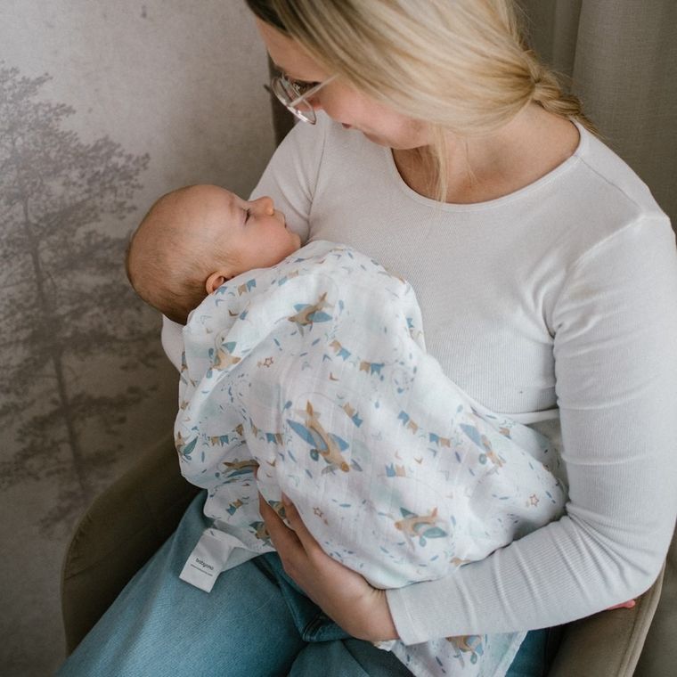 BabyOno, Natural Bamboo, scutece din fibra naturala de bambus, 70-70 cm, 3 buc., mix