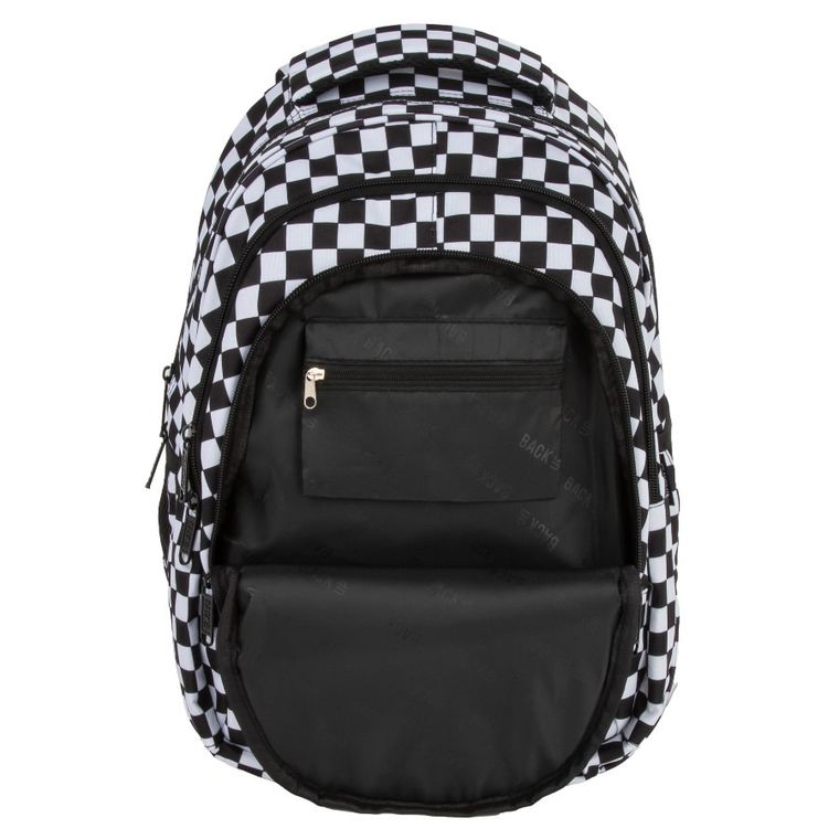 BackUp, rucsac pentru scoala, cu 3 compartimente, Carouri