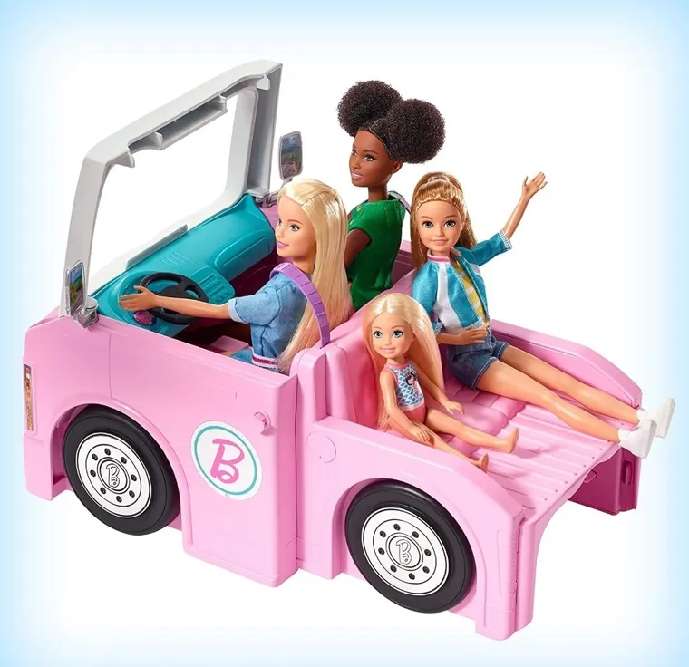 Barbie, Camper 3in1 + papusa gratuita, set promotional