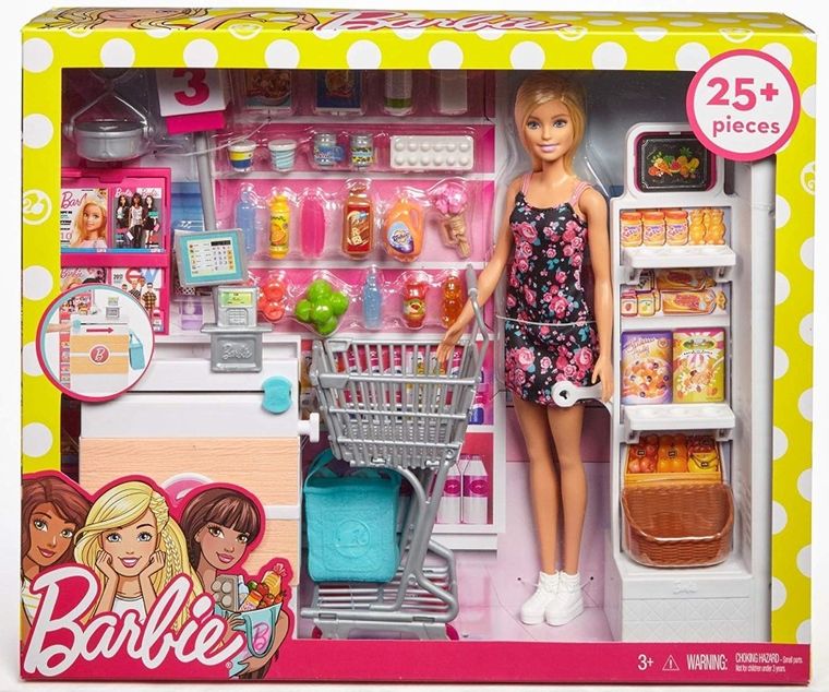Barbie, Supermarket, set cu papusa si accesorii