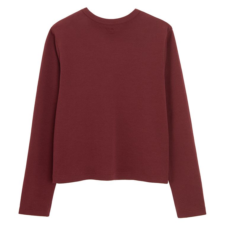 Bluza cu maneca lunga bordo NOWEAR