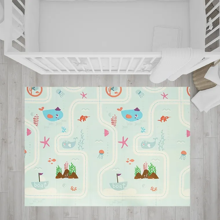 Bocioland, Orasul Apei, covoras din spuma pliabil, gri, 150-180 cm