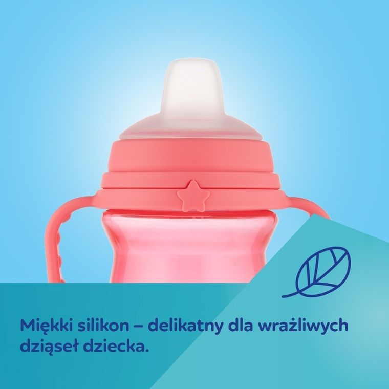 Canpol babies, FirstCup, canita anti-varsare cu duza din silicon, roz, 250 ml