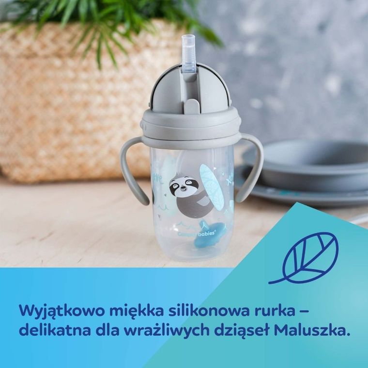 Canpol, canita anti-varsare cu pai + paie de rezerva, rosu