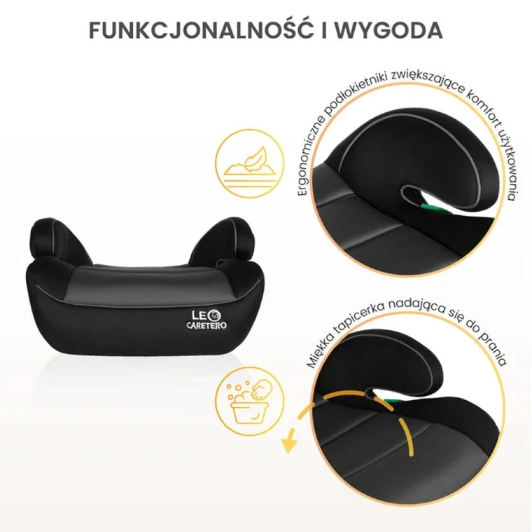 Caretero, Leo I-Size, scaun auto, Roz, 125-150 cm