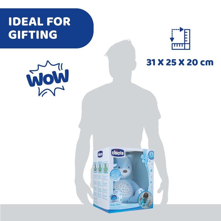 Chicco, First Dreams, Ursulet cu proiector, albastru