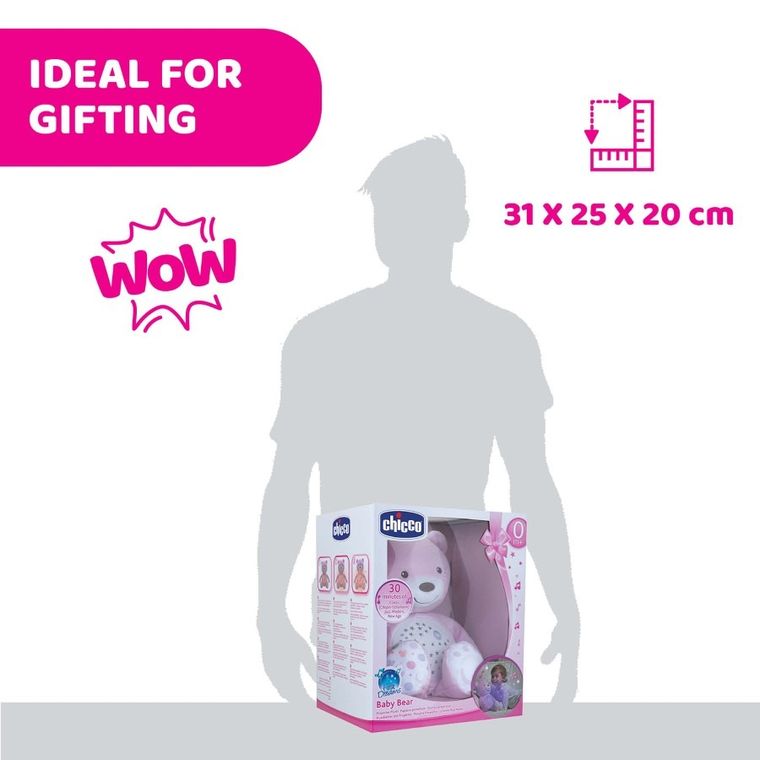 Chicco, First Dreams, Ursulet cu proiector, roz