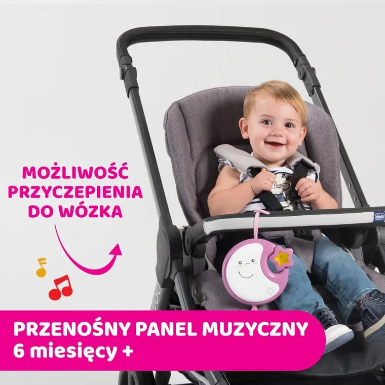 Chicco, Next2Dreams, Carusel pentru patut 3in1, roz
