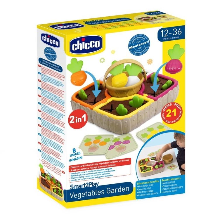 Chicco, Smart2Play, Gradina cu legume, joc educational, 21 elemente