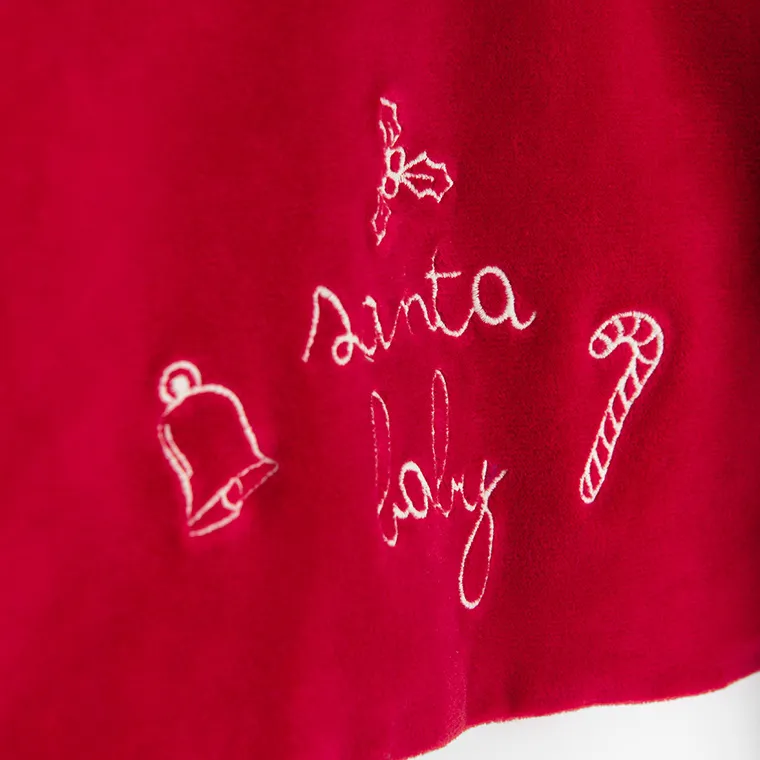 Cool Club, Bluza cu gluga pentru bebelusi, cu capse, velur, rosu