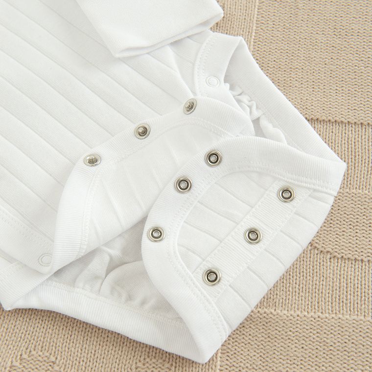 Cool Club, Body cu maneca lunga pentru bebelusi, bumbac organic, alb, set, 2 buc.