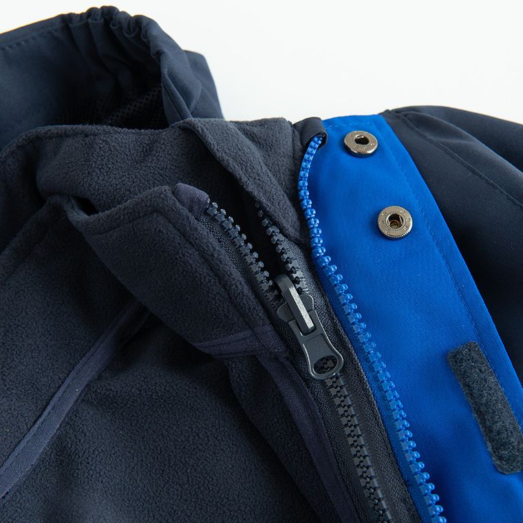 Cool Club, Geaca de ploaie cu gluga pentru baieti, 3in1, Geaca softshell, albastru
