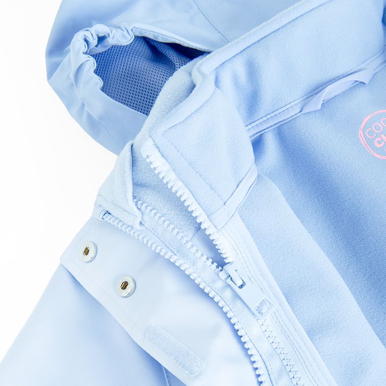 Cool Club, Geaca de ploaie cu gluga pentru fete, 3in1, Bluza polar cu fermoar, albastru