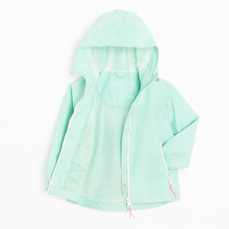 Cool Club, Geaca de ploaie cu gluga pentru fete, turcoaz