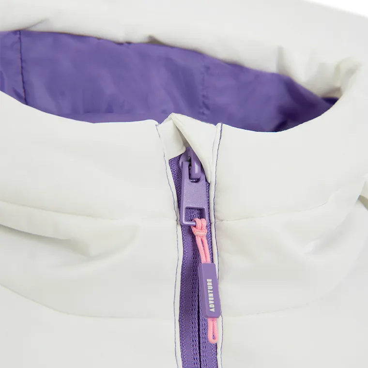 Cool Club, Geaca de schi cu gluga pentru fete, calduroasa, alb-violet