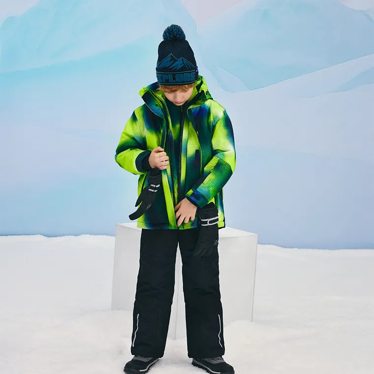 Cool Club, Geaca de schi impermeabil pentru baieti, cu gluga, calduroasa, verde