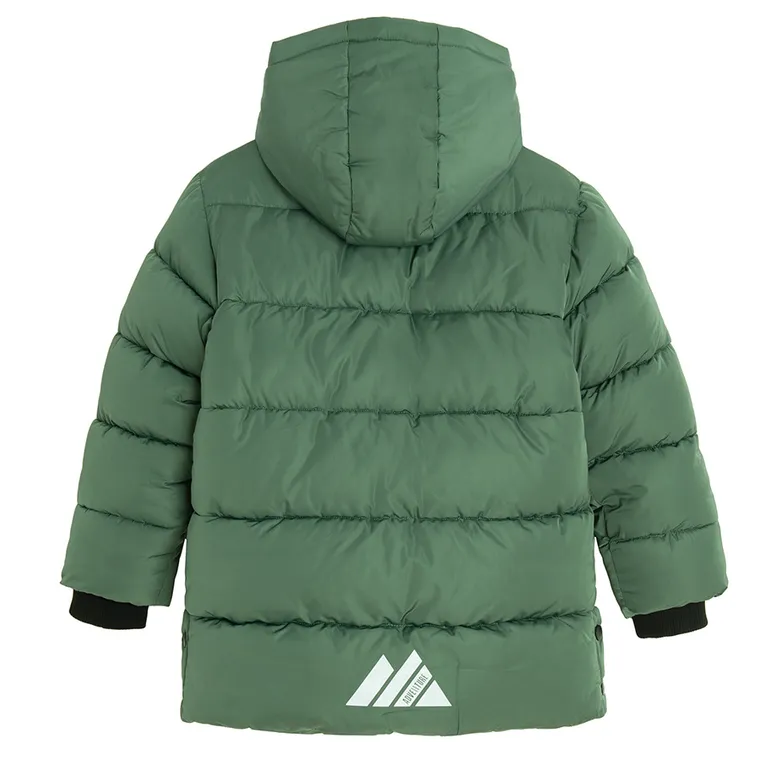 Cool Club, Geaca lunga cu gluga pentru baieti, calduroasa, verde