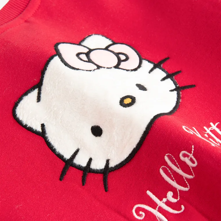 Cool Club, Hanorac pentru fete, cu fermoar, rosu, imprimeu Hello Kitty