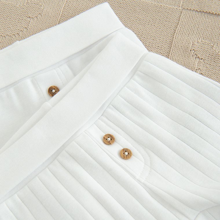 Cool Club, Pantaloni pentru bebelusi, bumbac organic, alb, set, 2 buc.