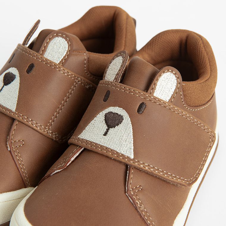 Cool Club, Pantofi sport pentru baieti, maro, parfumati, brant din piele, talpa Barefoot